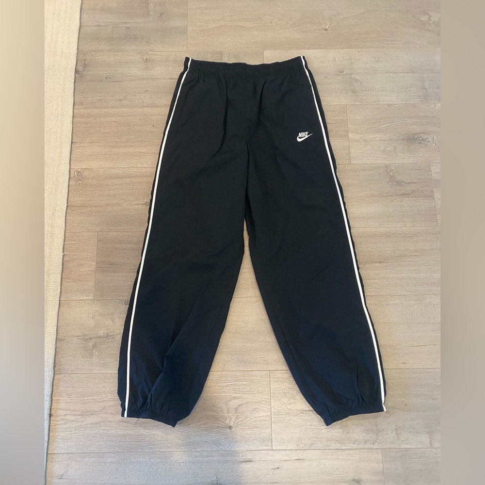 Nike Womens Black Joggers with White Stripes